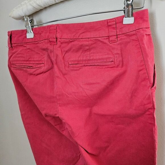 Gap Khakis Pants Hot Coral Broken-In Straight Casual Solid Spring Staple Pink - Picture 4 of 10